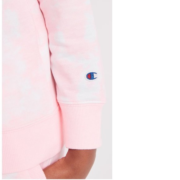 Girls CHAMPION Pink Candy Tie-Dye Fleece Crew Sweatshirt Size S M L XL NWT - Picture 4 of 6